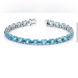 Macy’s Blue Topaz Link Bracelet (20-3/4 ct. t.w.) in Sterling Silver